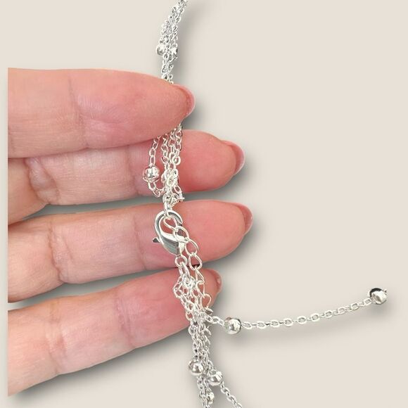 multilayer silver plated necklace four in one NWOT - Picture 4 of 12